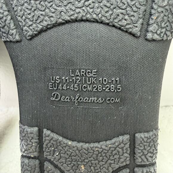Dearfoams Men’s Memory Foam Slippers Dark Heather Black Size L (11-12) - Picture 7 of 10